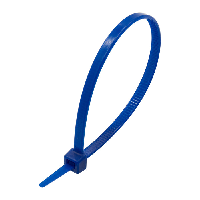 CTI150BL - 6" Intermediate Cable Ties, 40-lb Tensile Strength, Blue, UL Recognized, 100-Pack