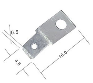 4.8mm Tab, Quick Connect Male Solder Connectors, Tin Plated Brass, 100 pieces - DJ613-4.8x0.5-T - Ferrules Direct