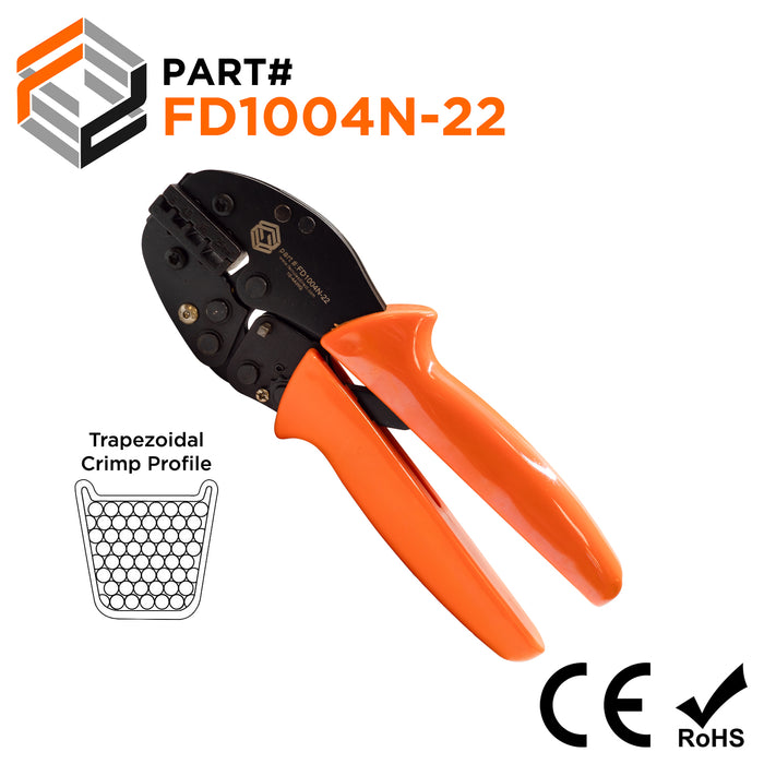 FD1004N-22 - 10 to 4 AWG Wire Ferrules Crimping Tool, Wide Crimp, Trapezoidal Crimp - 1 Piece