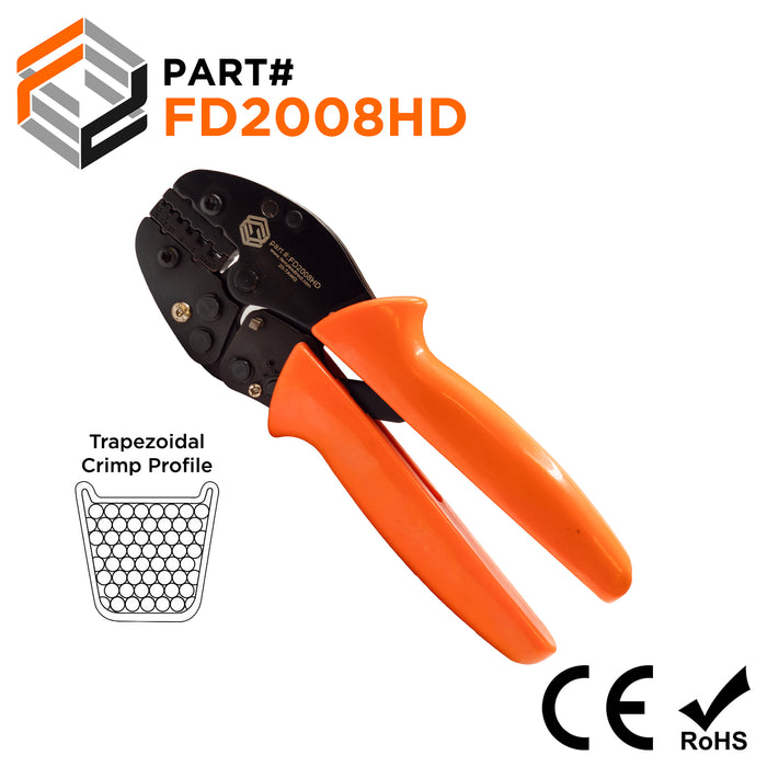 FD2008HD - 20 to 8 AWG Wire Ferrules Crimping Tool, Heavy Duty, Trapezoidal Crimp, 1 Piece