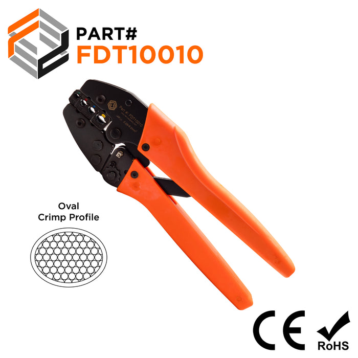 FDT10010 - 26 to 10 AWG Insulated Terminals Crimping Tool, Ratchet - 1 Piece