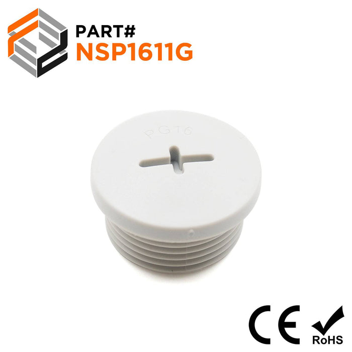 NSP1611G - PG16 Nylon Screw Plug - Gray - Ferrules Direct