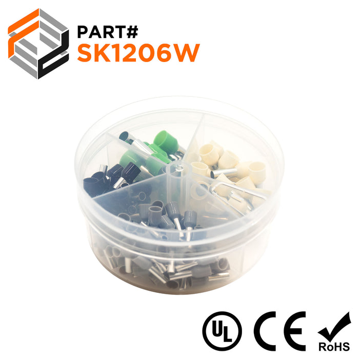 12 to 6 AWG Single Insulated Wire Ferrules Mini Kit, 100 Pieces, Series W - SK1206W - Ferrules Direct