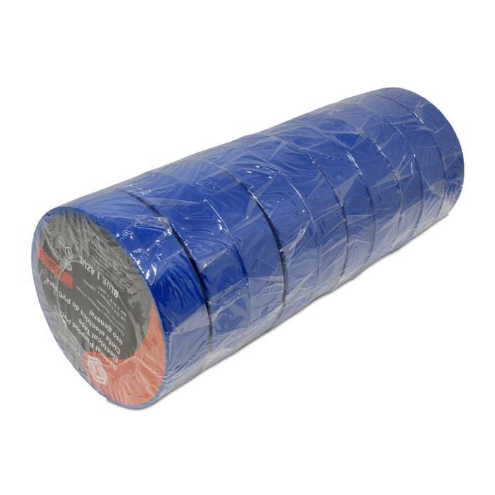 10 Pack of PVC Electrical Tape - 3/4" x 60ft - Blue - Ferrules Direct