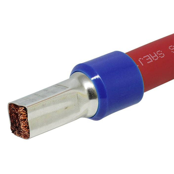 AD560018 - 0 & 1/0 AWG Insulated Ferrule - 18mm Blue - Ferrules Direct