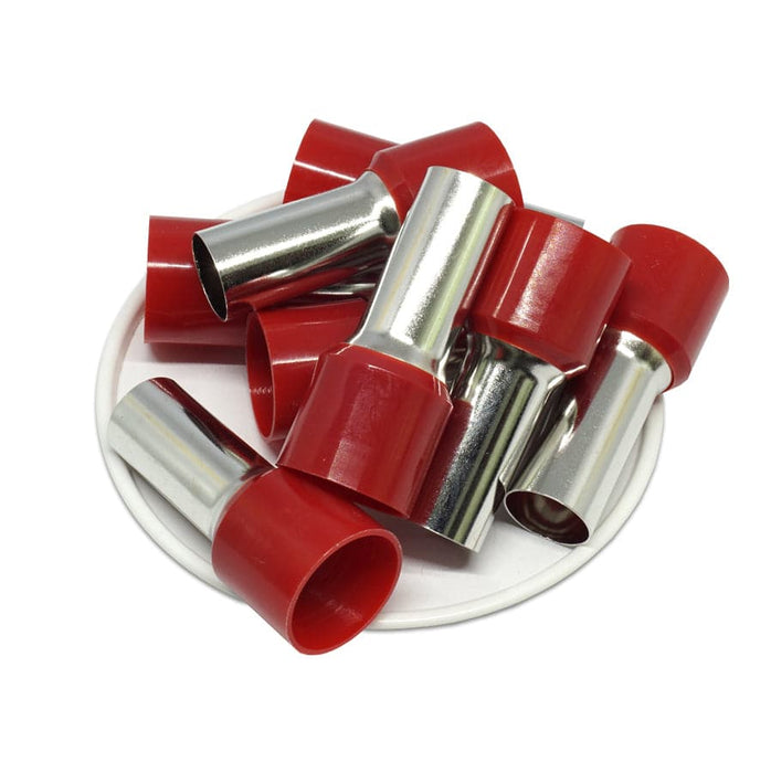 AS560025 - 0 & 1/0 AWG Insulated Ferrule - 25mm Red - Ferrules Direct