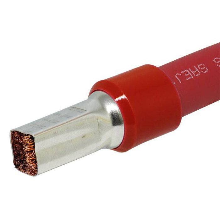 AS560030 - 0 & 1/0 AWG Insulated Ferrule - 30mm Red - Ferrules Direct