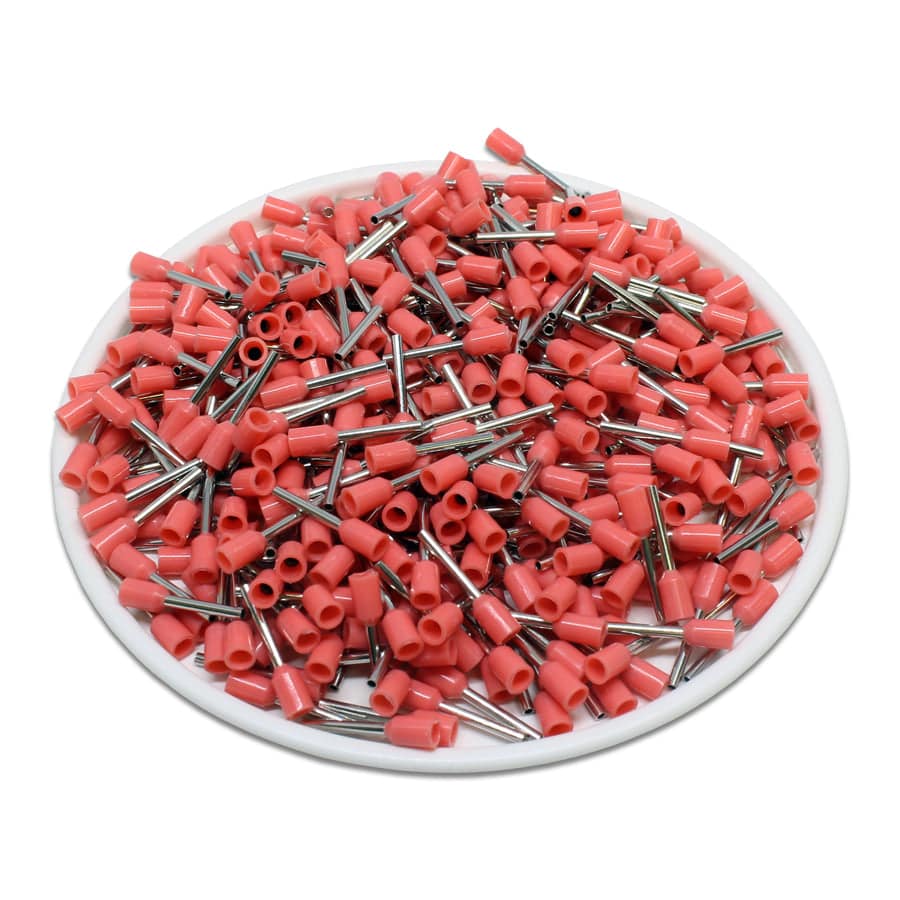 AT03408 - 22 & 24 AWG (8mm Pin) Insulated Ferrules - Pink