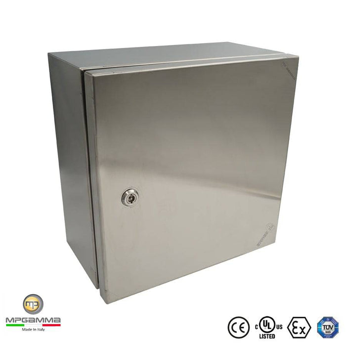 MPGamma CPN383821 Solid Door Cabinet, Size: 15"x 15" x 8", 304 Stainless Steel, UL Listed - Ferrules Direct