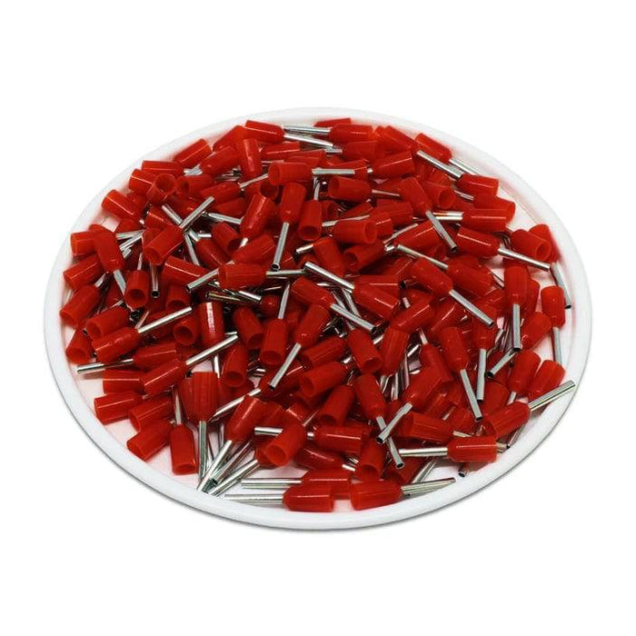 F05008R - 22 AWG (8mm Pin) Insulated Ferrules - Red - Ferrules Direct