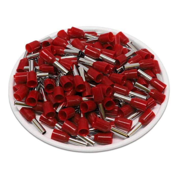 F25008R - 14AWG (8mm Pin) Insulated Ferrules - Red - Ferrules Direct