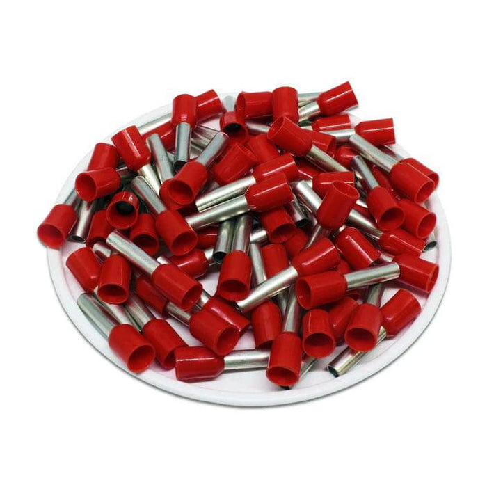 F40012R - 12 AWG (12mm Pin) Insulated Ferrules - Red - Ferrules Direct