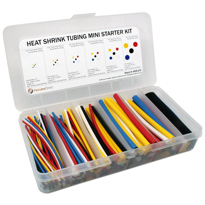 HSTC170 - 2:1 Ratio Mini Heat Shrink Tubing (Variety) - 3/64" to 3/8" - Ferrules Direct