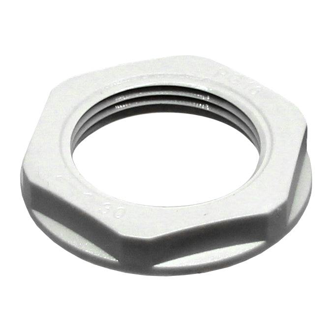 PG16LN-G - Nylon PG16 Lock Nut - Gray - Ferrules Direct