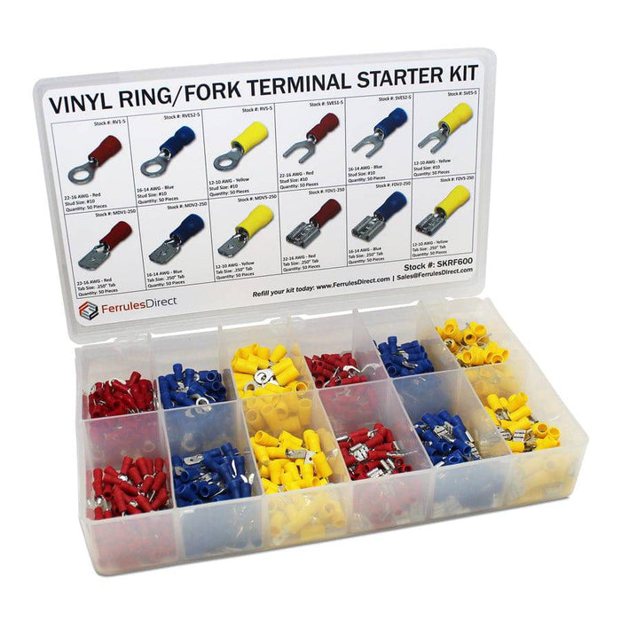 SKRF600 - Vinyl Ring/Fork Terminal Basic Starter Kit - 600 Pieces - Ferrules Direct