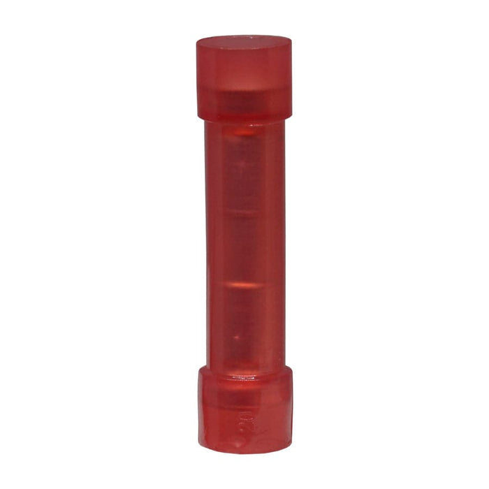 WBNYDF1 - Nylon Window Butt Splice Connector - Red Double Crimp - 22-16AWG - Ferrules Direct